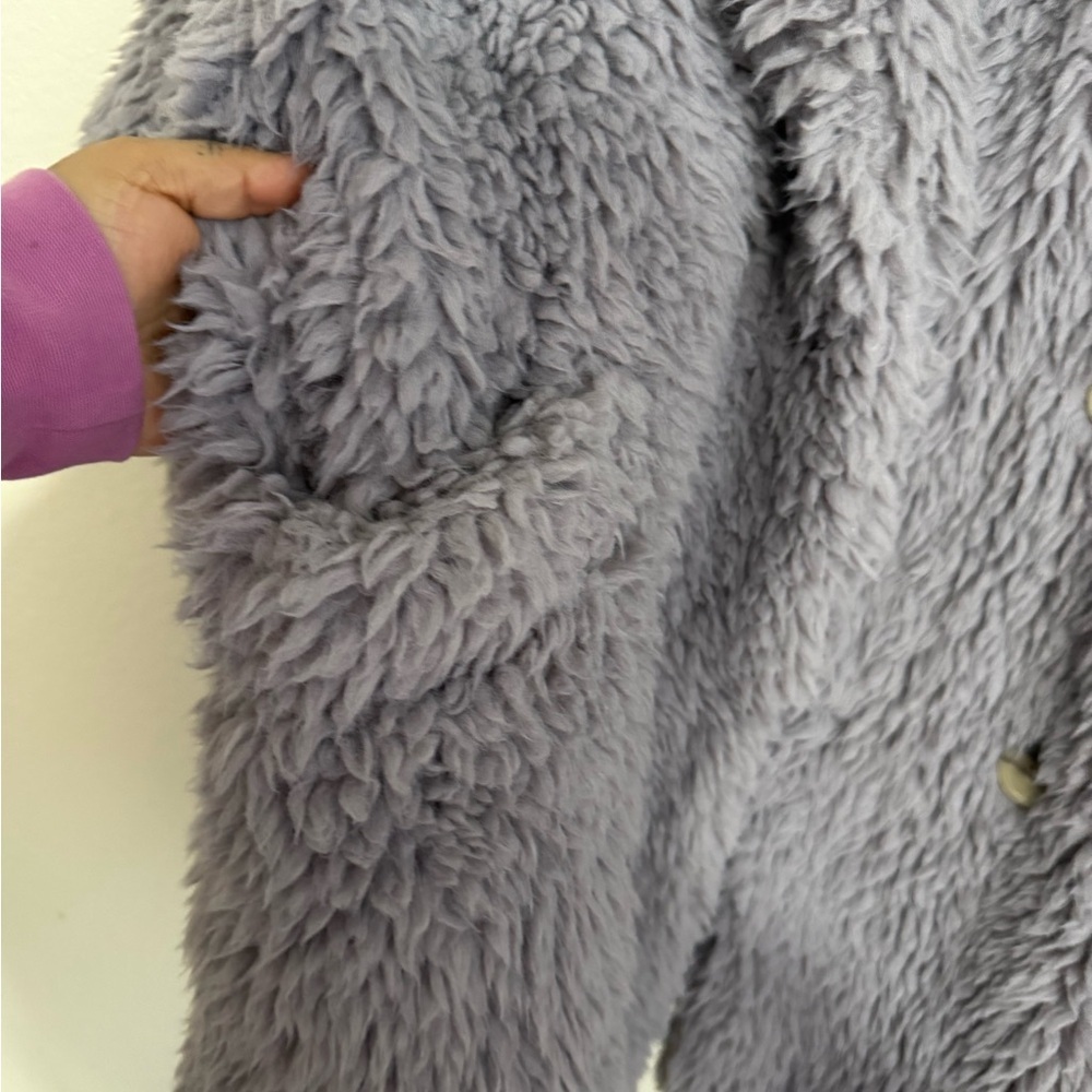 Free People Gray Teddy Jacket size S - Picture 5 of 9